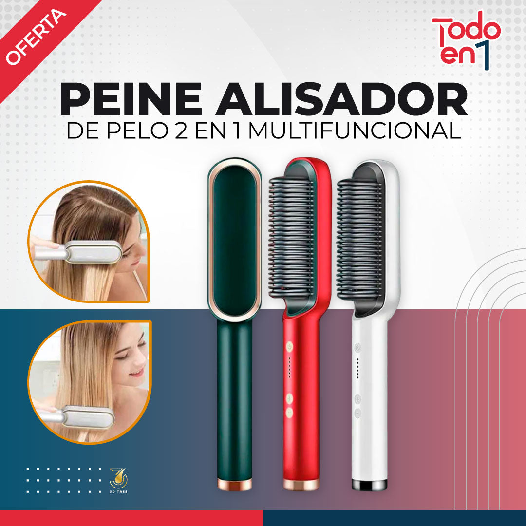 PEINE ALISADOR de Pelo 2 en 1 Multifuncional